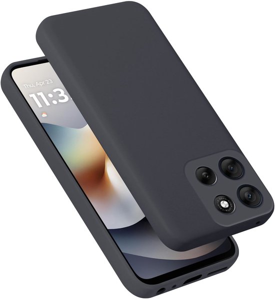 Cadorabo Hoesje geschikt voor Motorola Moto G56 Case in Liquid Zwart Beschermhoes gemaakt van flexibel TPU silicone etui cover mobiele telefoonhoesje