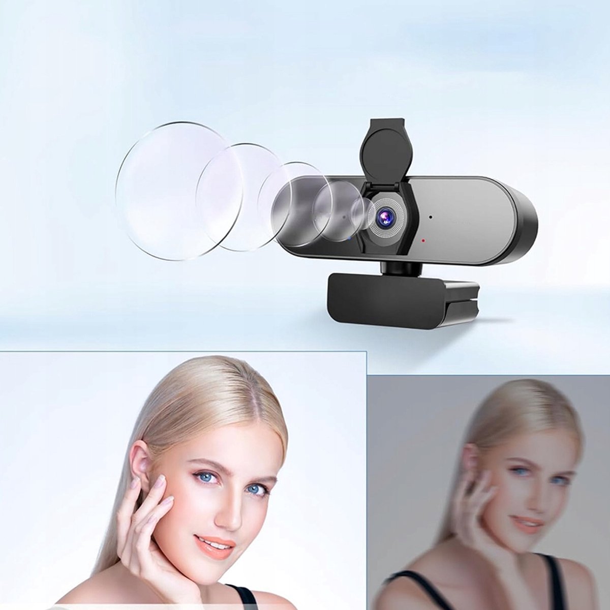 Webcam - 4K Webcam met Autofocus - Zwart 79° Groothoek & Dubbele Microfoon - Heldere Ruisonderdrukking - Anti-spionage - USB Plug & Play thumbnail 8