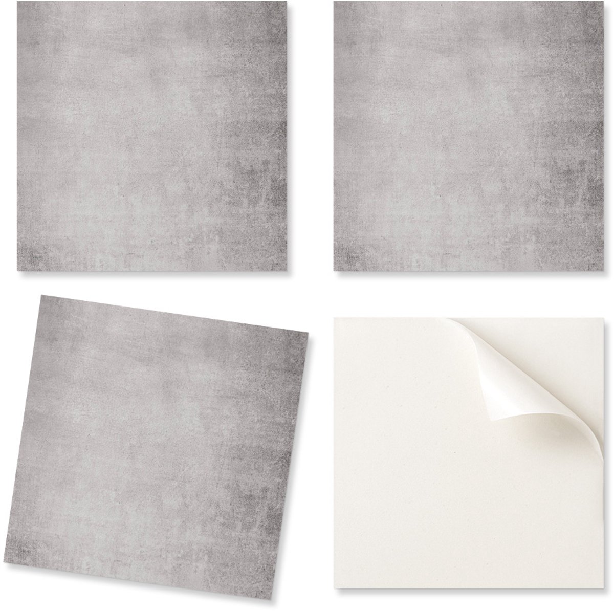 Verpakking met vinyltegels met decoratie voor keuken of badkamer, ruwe betontextuur, 20x20x20 cm