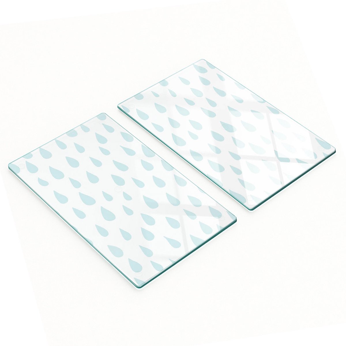 Glazen decoratieve serveerplanken voor snacks Kropelka 2x30x52 cm