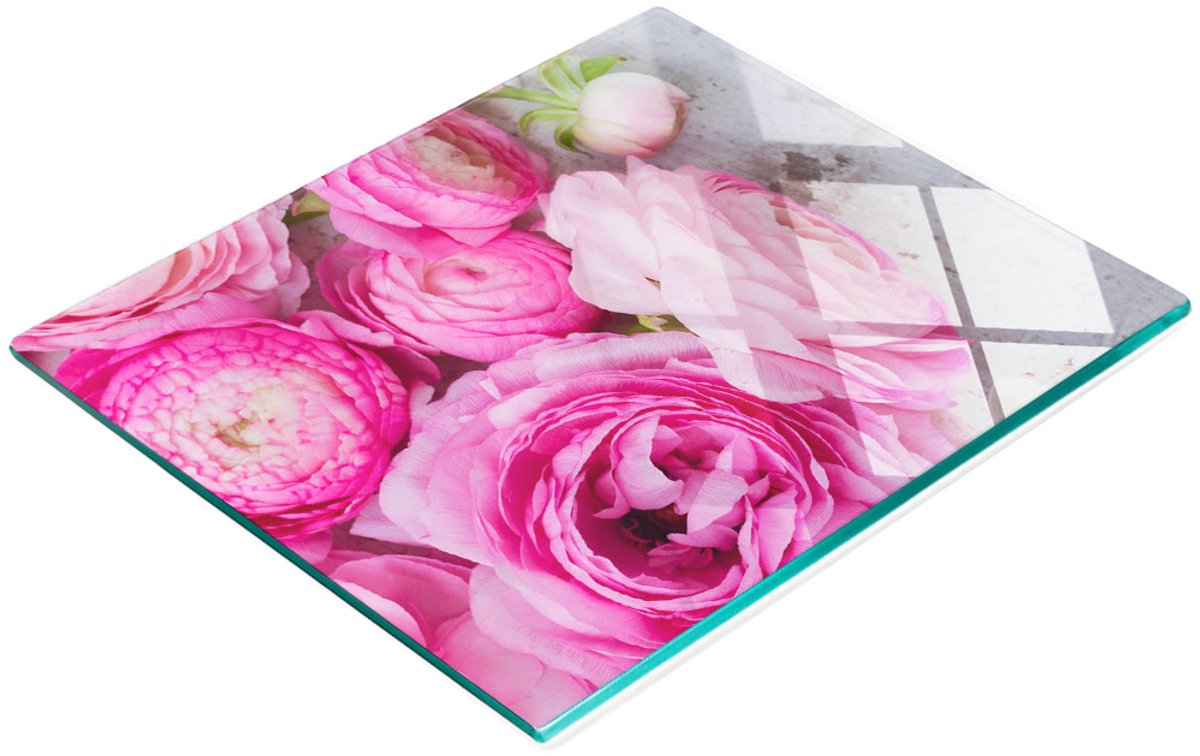 Multifunctionele decoratieve snijplank voor de keuken met geharde wilde rozen, 60x52 cm