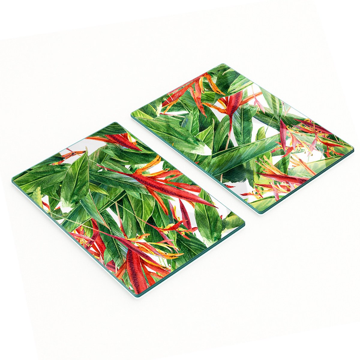 Decoratieve snijplanken van gehard glas met bloemenpatroon, 2x40x52 cm