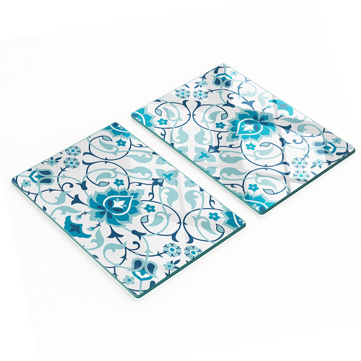 Set van twee decoratieve glazen keukenplanken met Arabisch patroon, 2x40x52 cm