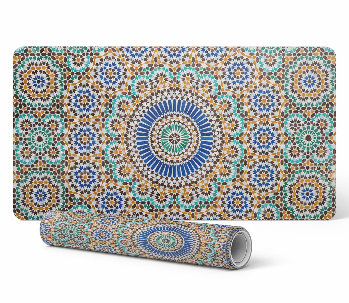 Decoratieve laptopmat met geometrisch mozaïekpatroon 120x60 cm