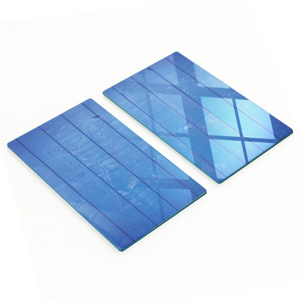 Decoratieve snijplanken van gehard glas en hout, 2x30x52 cm
