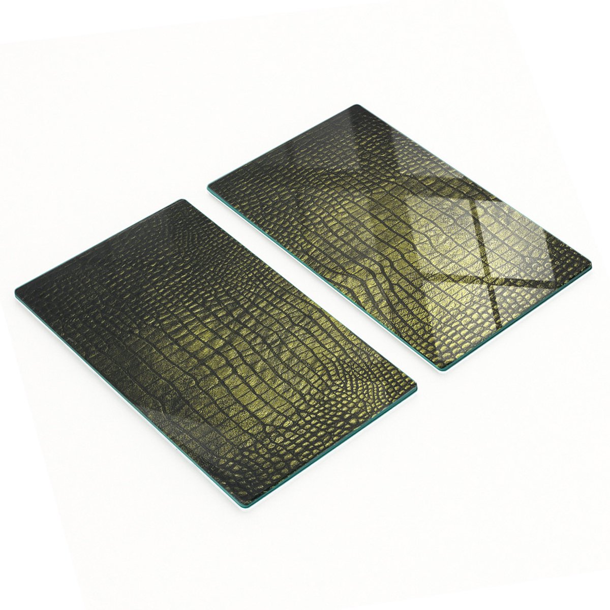 Glazen snijplanken met krokodillenprint, 2x30x52 cm