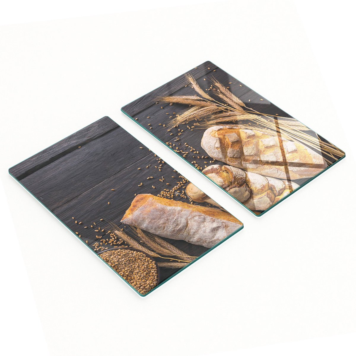 Multifunctionele decoratieve glazen broodplanken van hout voor in de keuken, 2x30x52 cm