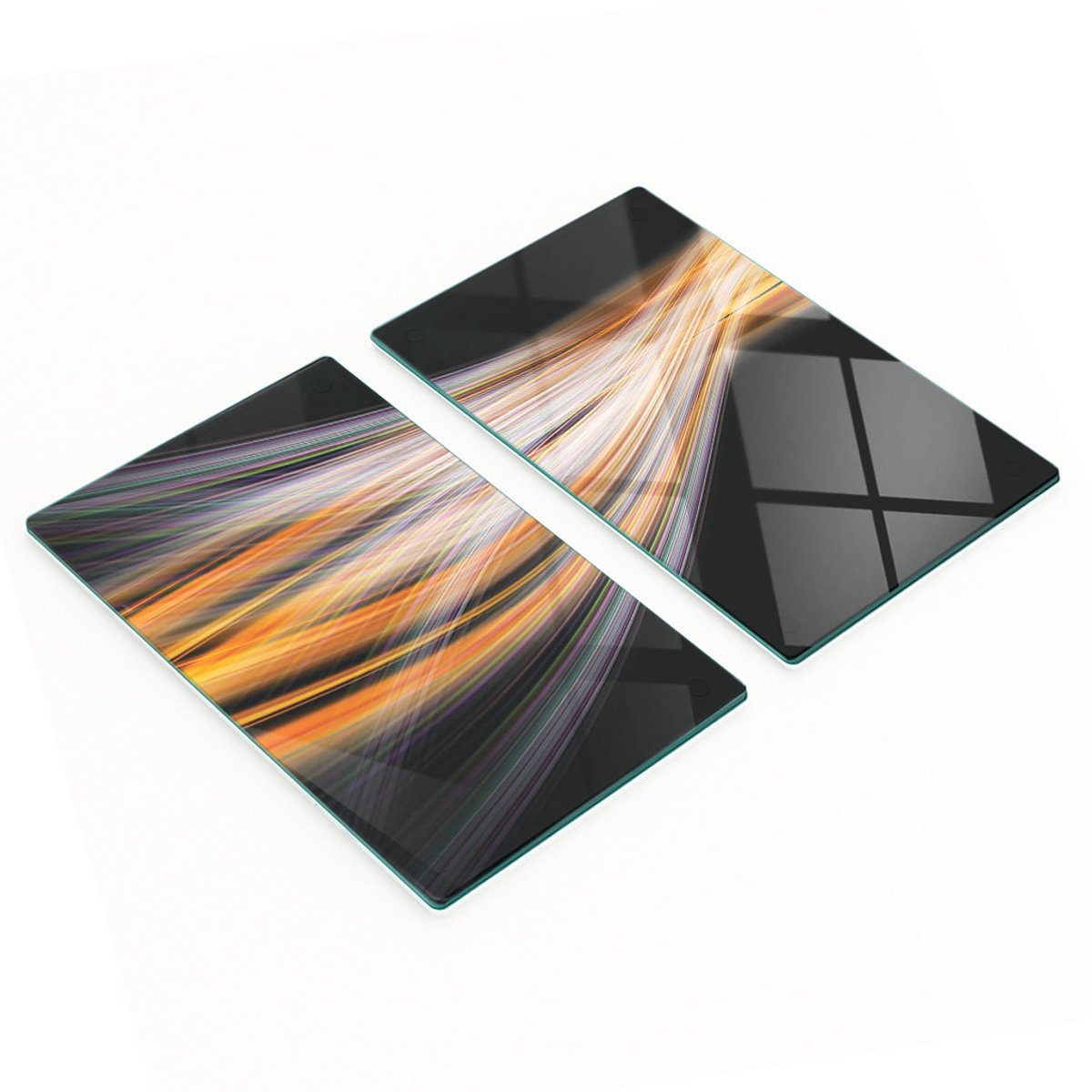 Duurzame en stijlvolle glazen borden met een abstract kunstpatroon, 2x30x52 cm