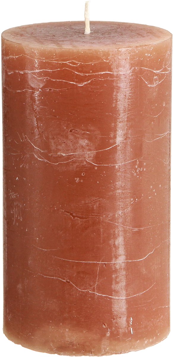 Viana Kaarsen geverfde karamel stompkaarsen 85×150mm 2 st, 2 Stück bruin