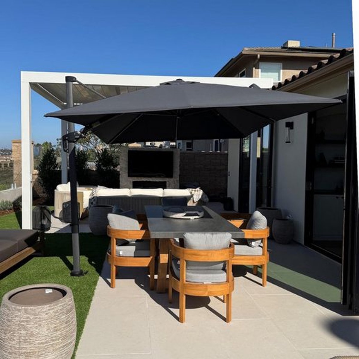 Purple Leaf Parasol déporté inclinable 270x270 cm - Gris