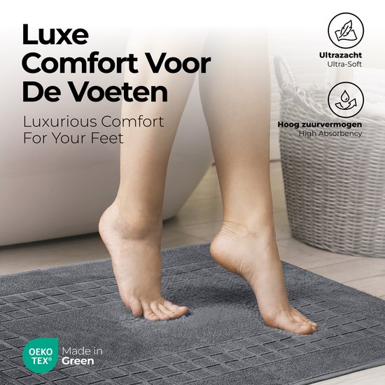 etérea Carli badmat-set Grafiet 50x80 cm Badvorleger 2-delig