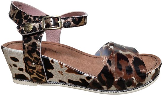 Laura Vita Beclindao 70 Marron Sandalen Koeienprint Leer Dames - Bruin - 39