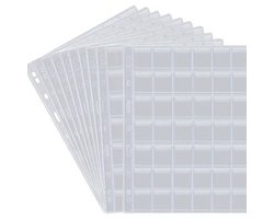 10 Stuks - Muntenalbum - Munthouders - Munten Verzamelen - Tot 300 Munten - PVC - 27.74*20.8cm - Transparant losbladig - Voor Munten - Muntencollectiealbum - Insteekbladen - Verzamelmap Munten - Munten Verzameling Opbergsysteem - Waterdicht