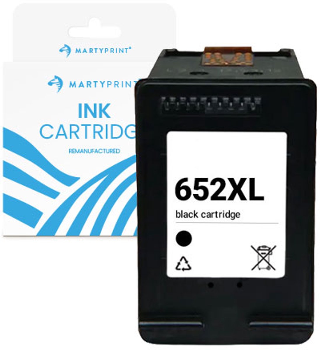 MartyPrint geschikt voor HP 652XL (F6V25AE) inktcartridge zwart