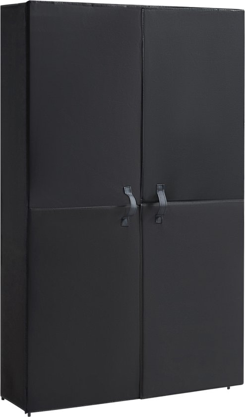 ACAZA Schoenenkast – Schoenenrek – Met Magnetische Sluiting – 8 Niveaus– Tot 40 Paar Schoenen – 164,5 x 100 x 30 cm – Stof & Metaal Frame – Zwart