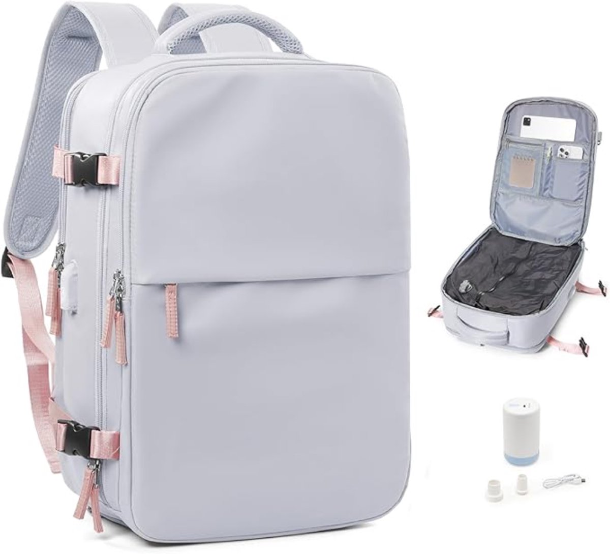 Zyrex® Vacuum Rugzak - Vacuum Rugzak Handbagage - Grijs - Vacuumrugzak - 36cm x 20cm x 45cm