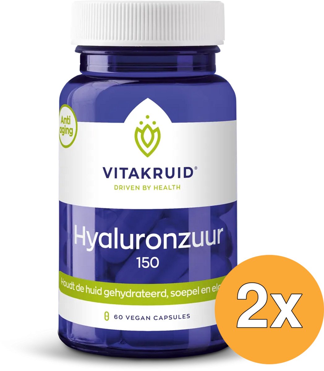 2x Vitakruid Hyaluronzuur 150 Hyamax® met Vitamine C Anti-Aging (60 vega capsules)