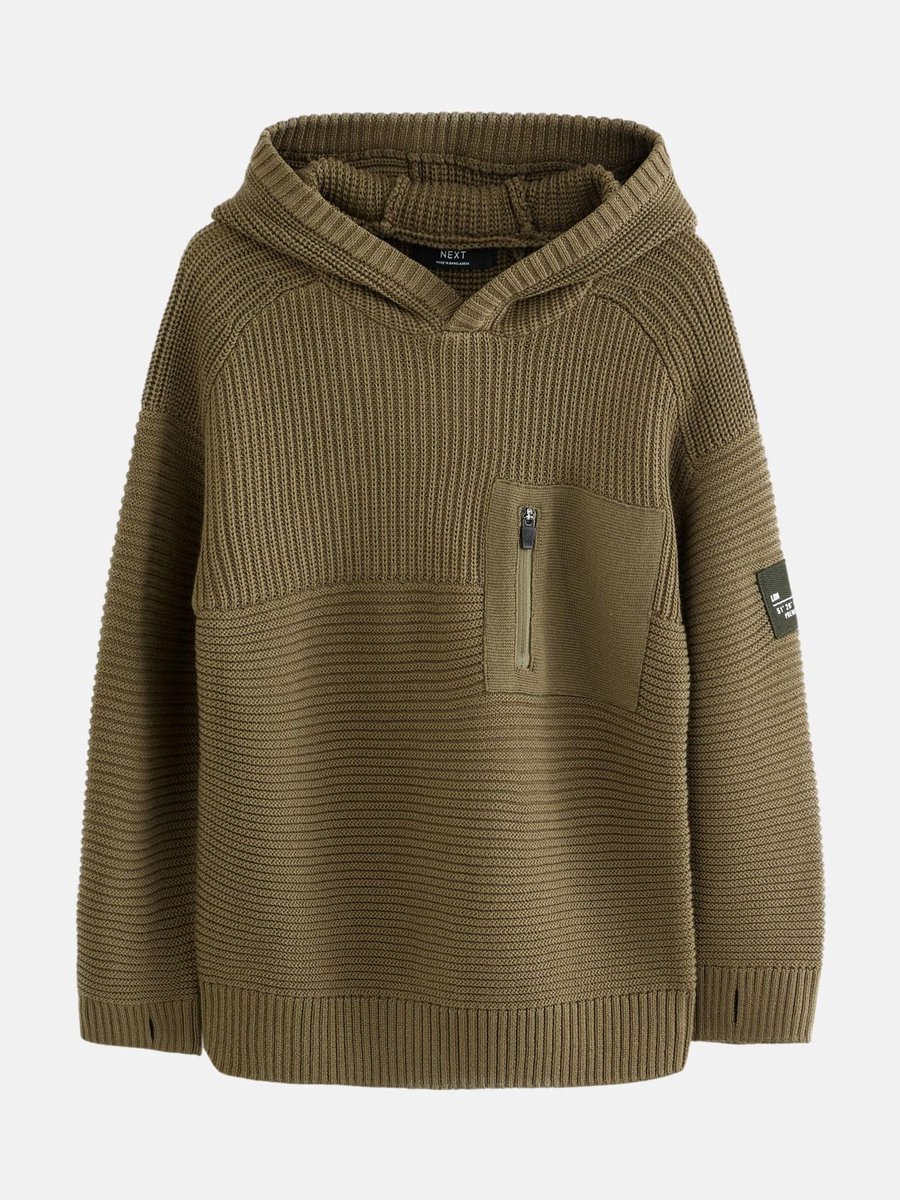 Next - Jongens - Gebreide utility-hoodie - Groen