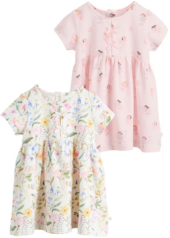 Next Set van 2 babyjurkjes met korte mouwen
