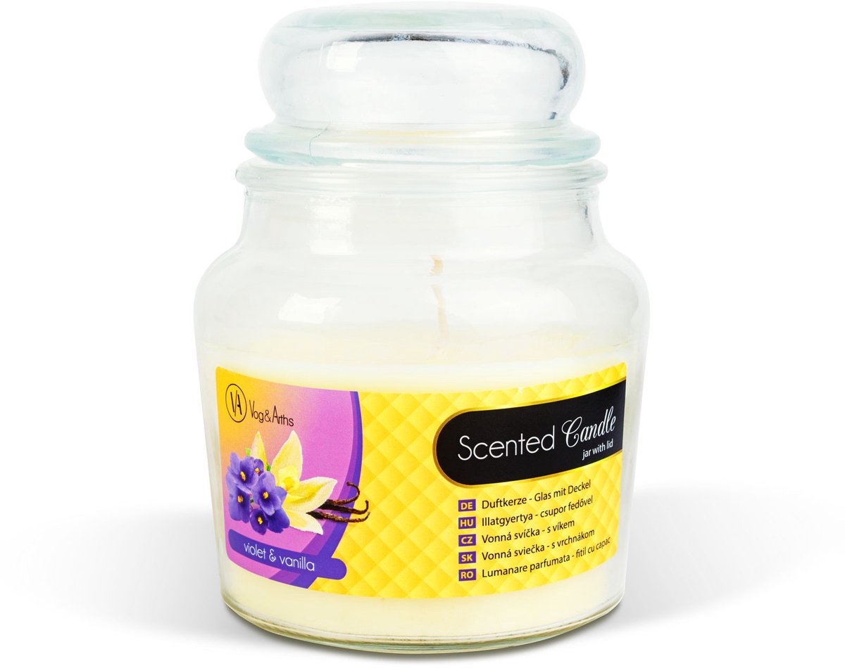 Geurkaars - pot met deksel - violet & vanille - 310 g 1 Stuks [58805C]