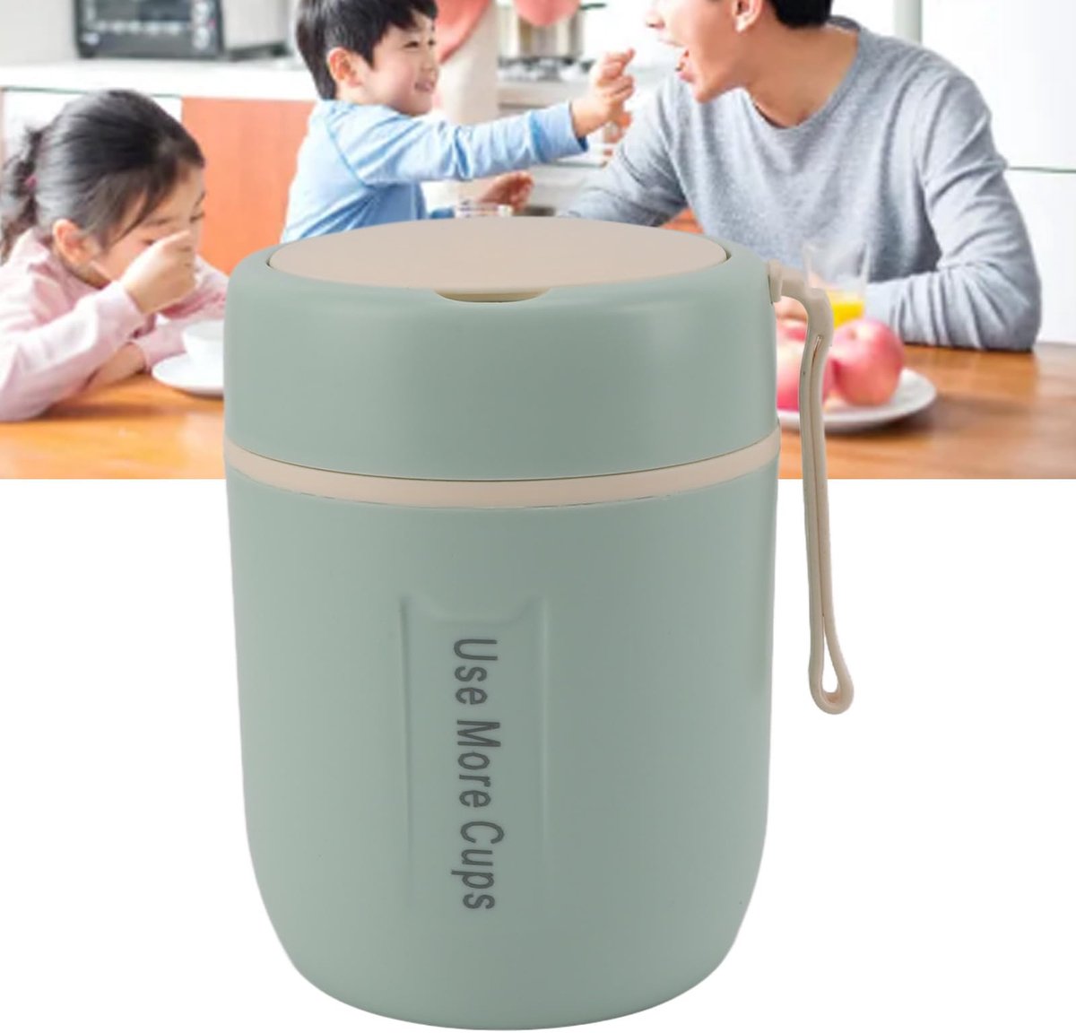 Groente Thermosfles voor warme gerechten en dranken - Thermos lunchbox, vacuümgeïsoleerde voedselcontainer van 500 ml met lepel, soepthermosfles voor volwassenen