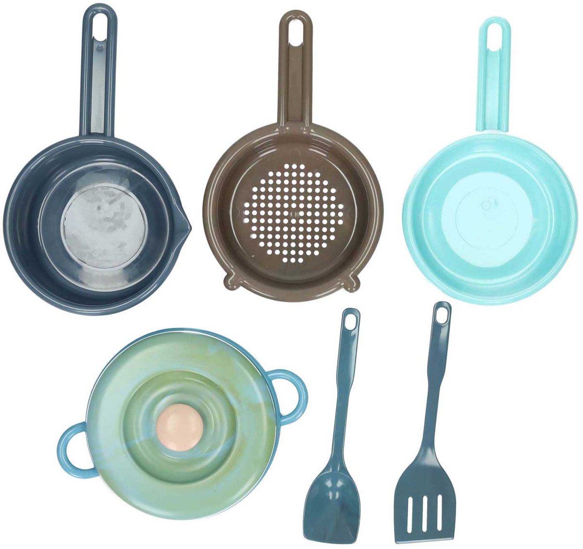 Dantoy Green Bean pannenset speelgoedkeuken 7-delig multicolor. — afbeelding 6