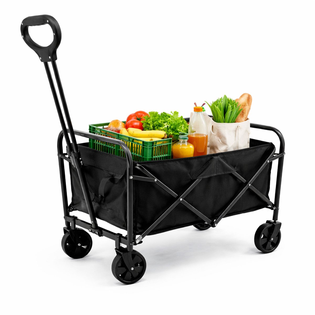 Eurocatch Opvouwbare Bolderkar - Zwart - 75x45x86 cm - tot 100 kg