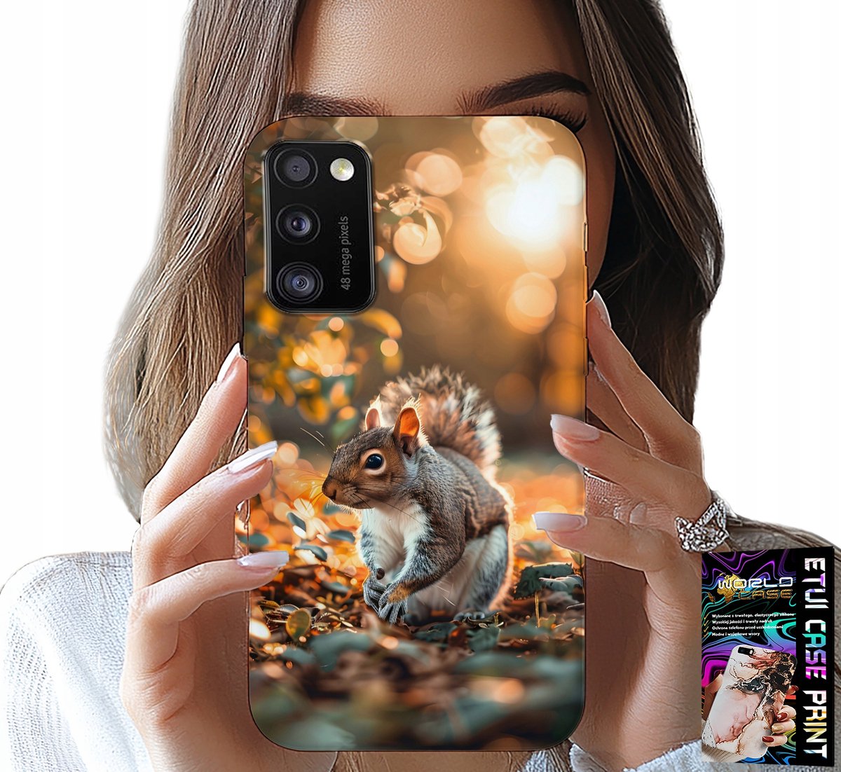HOESJE VOOR SAMSUNG GALAXY A41 - SCHATTIGE EEKHOORN, HOESJE MET JE EIGEN MOTIEF