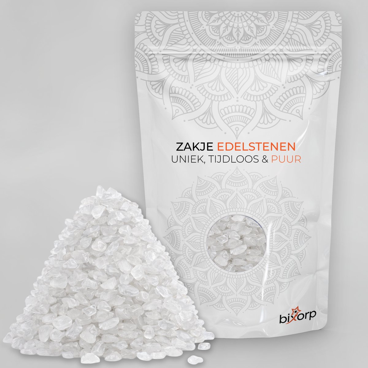 Bixorp Zakje Edelstenen Bergkristal - 200g - 100% Natuurlijke Amethist Chips uit 000 - Edelsteen Stukjes