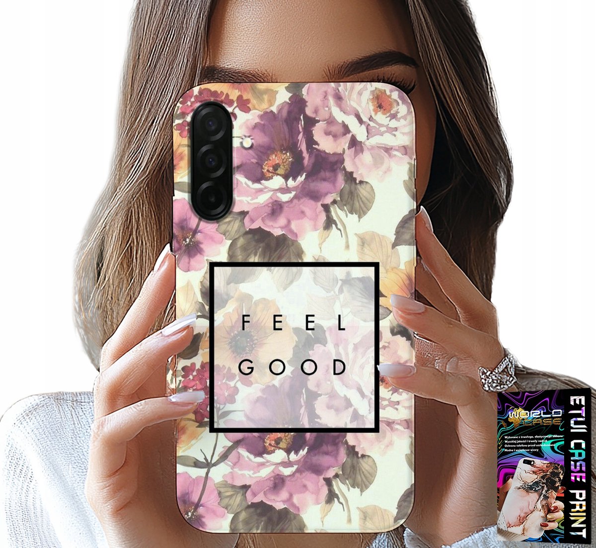 Hoesje voor Samsung Galaxy A56 5G - Bloemenpatroon, modieus voor dames + bril
