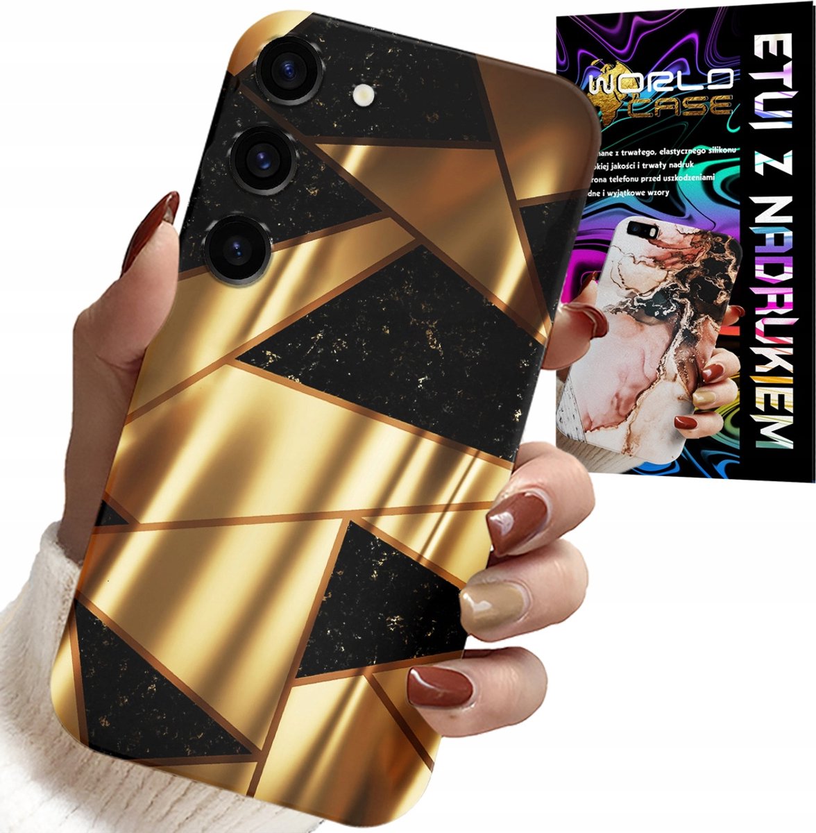 HOESJE VOOR SAMSUNG GALAXY S23 PLUS - ELEGANT GOUDEN PATRONEN + HYDRO FILM