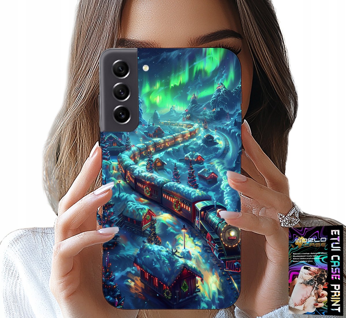HOESJE VOOR SAMSUNG GALAXY S22 PLUS - TREIN- EN CHRISTMAS EXPRESS-PATRONEN + GLAS