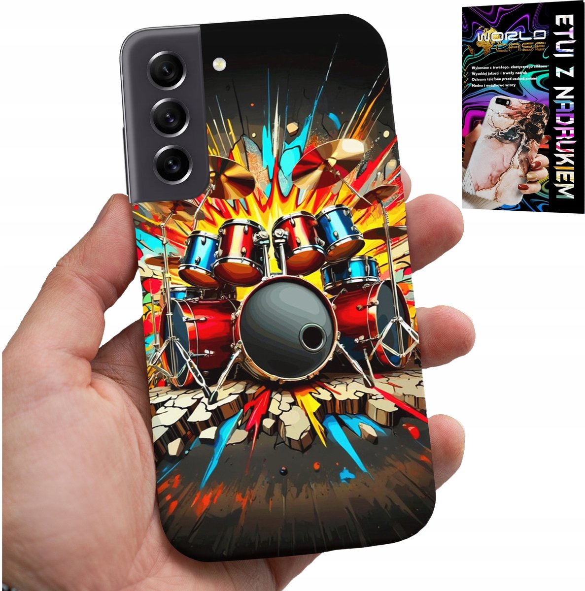 HOESJE VOOR SAMSUNG GALAXY S21 - ROCK DRUMS ROCK & ROLL + FILM