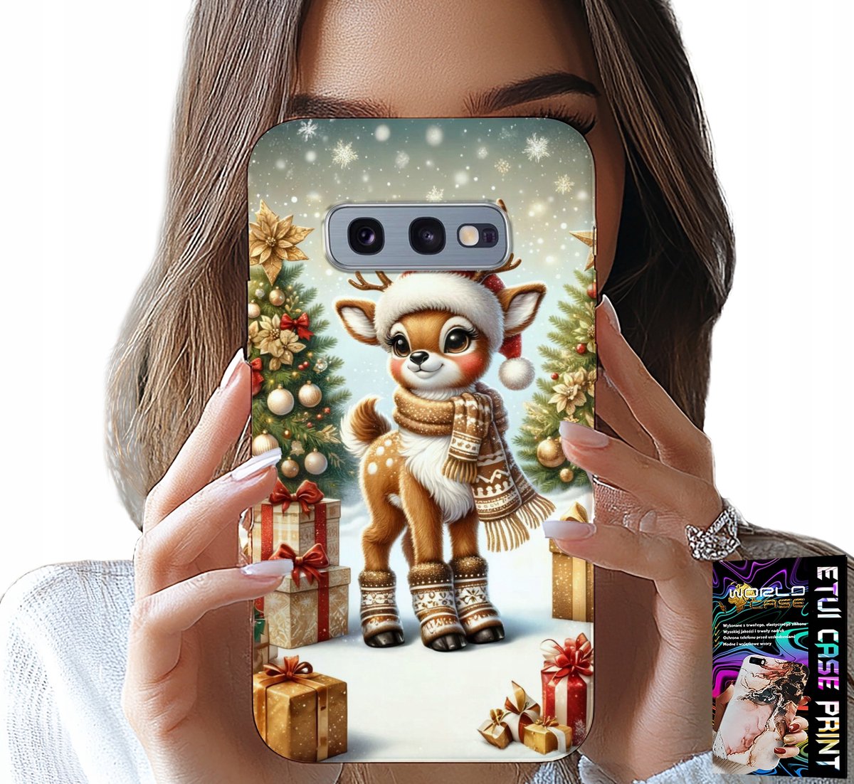 HOESJE VOOR SAMSUNG GALAXY S10E - RENDIER, KERSTPATRONEN + FILM