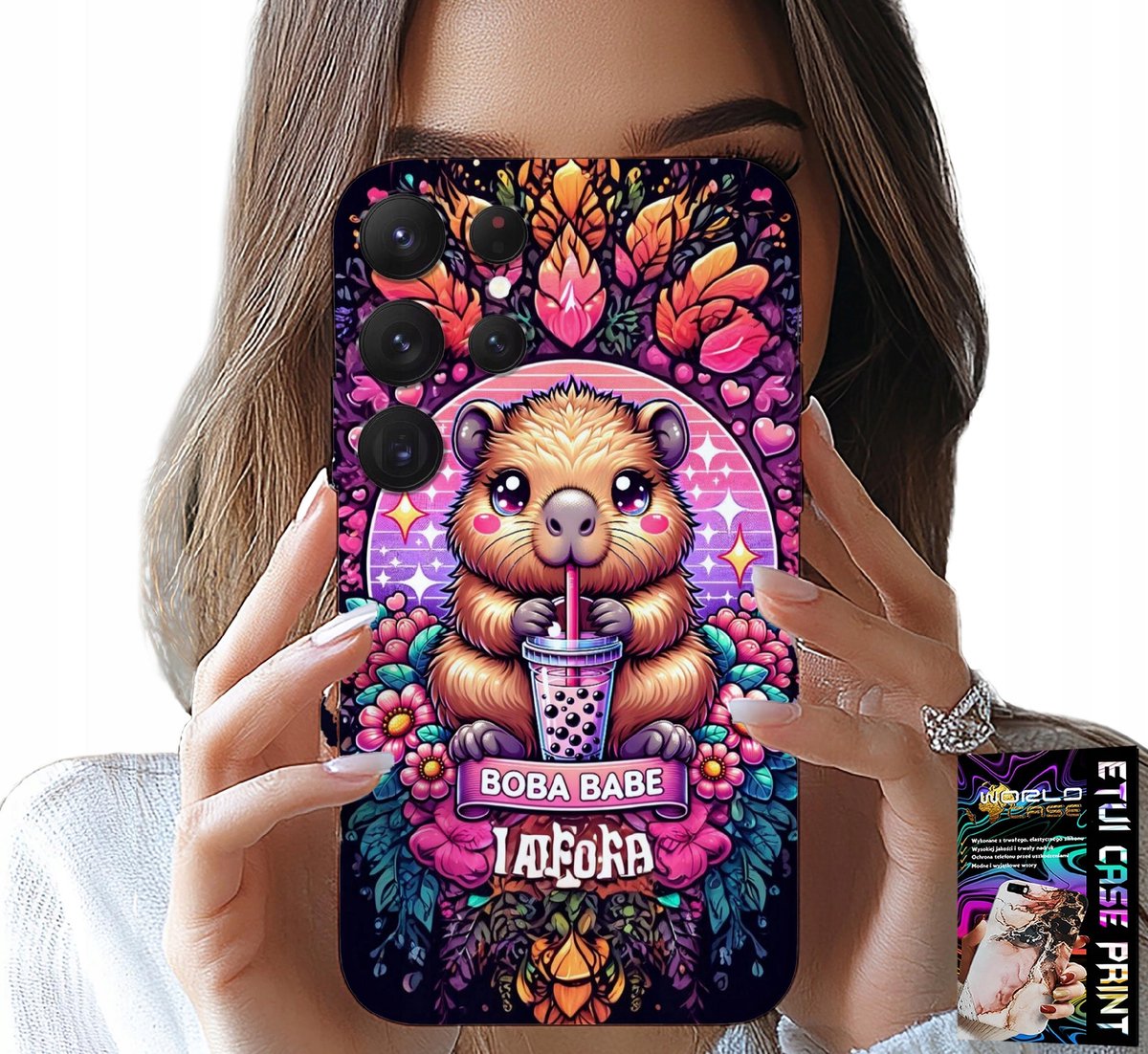 HOESJE VOOR SAMSUNG GALAXY S23 Ultra - SCHATTIGE CAPYBARA MET SHEIK, SUPER PATROON