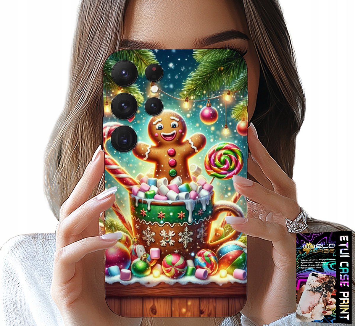 HOESJE VOOR SAMSUNG GALAXY S23 Ultra - PEPERKOEK KERSTPATROON + FOLIE