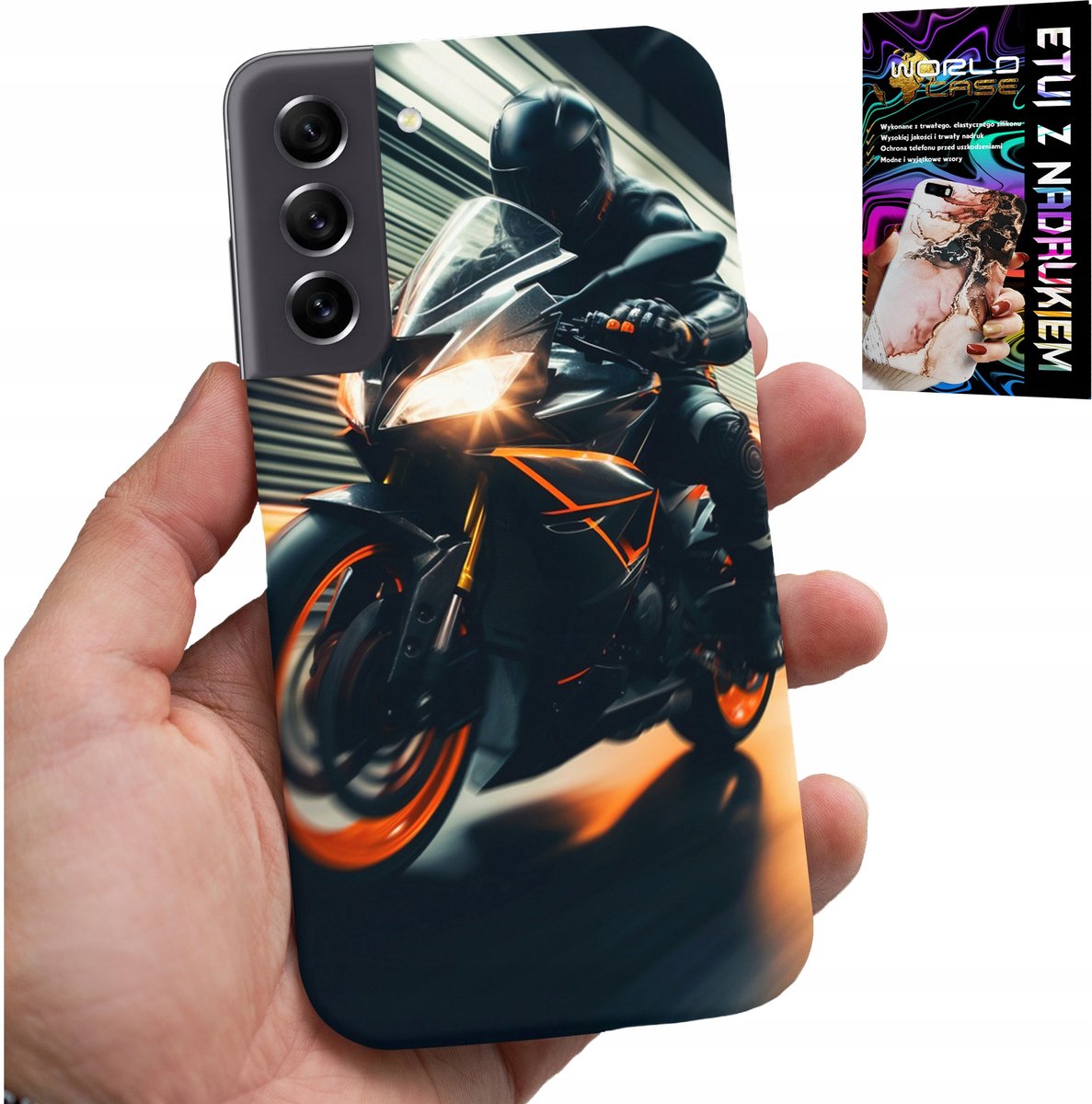 HOESJE VOOR SAMSUNG GALAXY S21 FE - MOTORFIETS MOTORVENTILATOR MOTORFIETS + GLAS