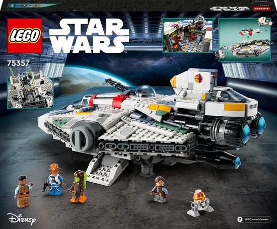 LEGO® Star Wars: Ahsoka Ghost en Phantom II 75357 bouw- en speelset met 2 bouwbare ruimteschepen en 5 personages, waaronder Jacen Syndulla™ en Chopper (C1-10P); cadeautip voor kinderen vanaf 10 jaar (1394 onderdelen)