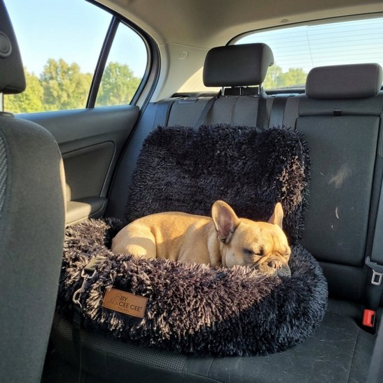 By Cee Autostoel Hond Deluxe Hondenmand Auto Met Veiligheidsriempje Automand Hondenstoel Autozitje Donkergrijs Maat Xl 549960656