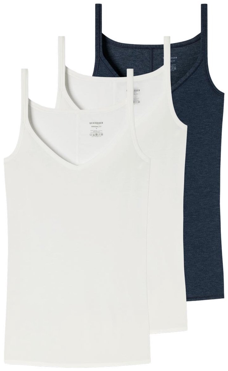 Schiesser Dames spaghettitop 3 pack Personal Fit