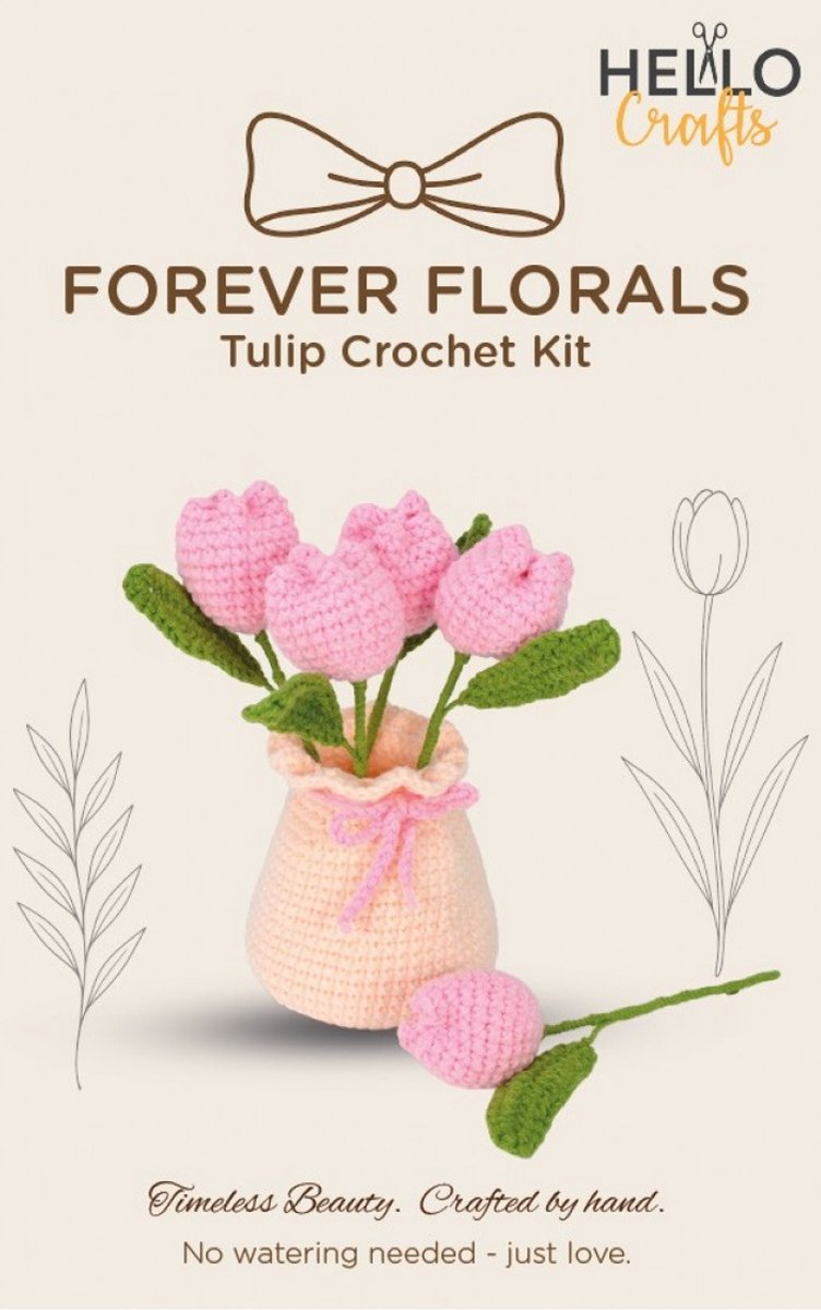 Hello Crafts Forever Florals Haakpakket - Pale Pink Tulips