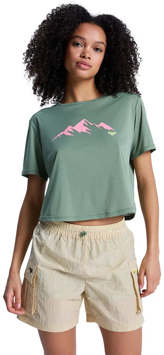 Roxy Boundless Spirit 3 Korte Mouw Top S Vrouw Groen