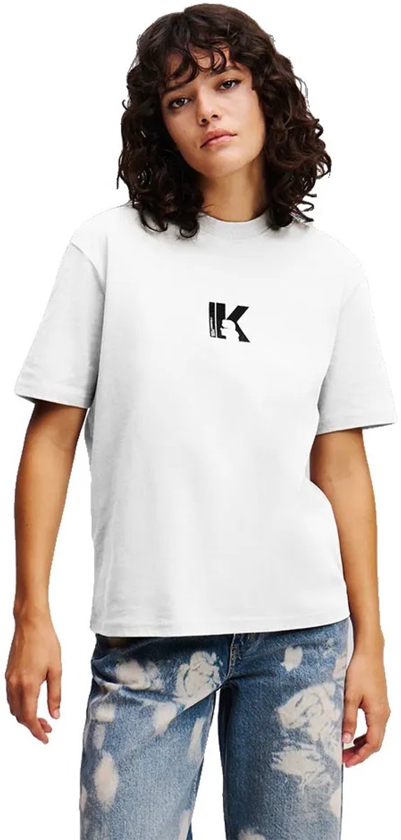 Karl Lagerfeld Jeans A1w17031 T-shirt Met Korte Mouwen Wit XS Vrouw