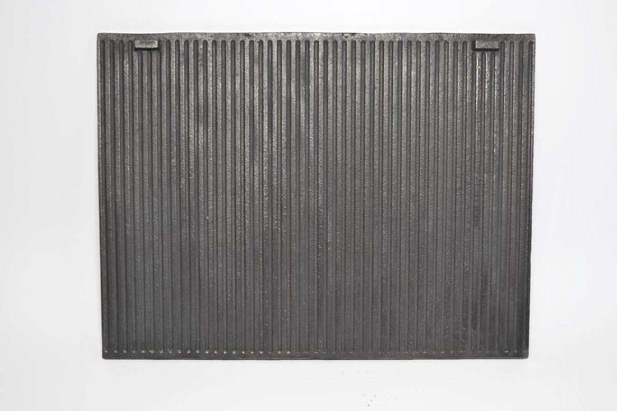 Gietijzeren Decoratieplaat - Ovenplaat Haard - Schoorsteen Bekleden - Duurzaam Corrosiebestendig - 46.5 x 35 cm - Naturel Grijs