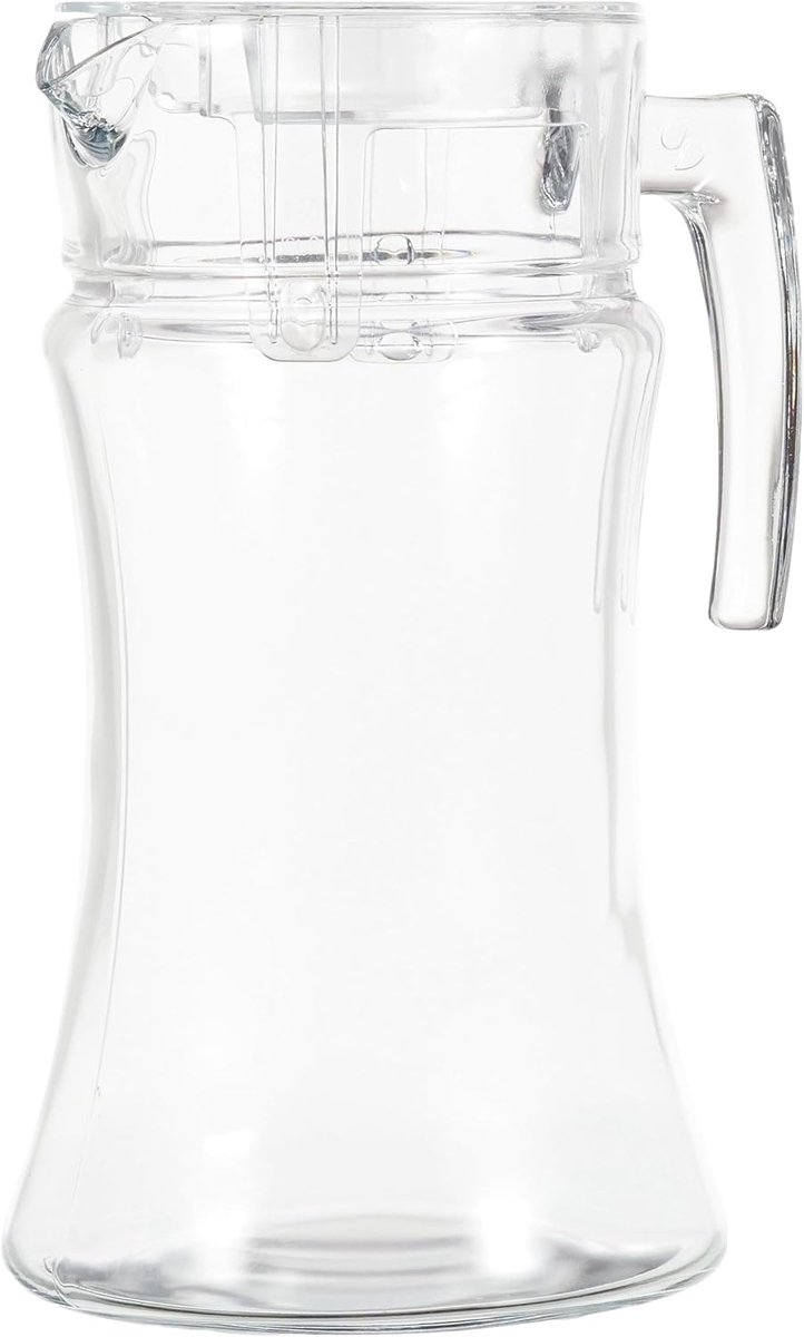 Glazen Karaf - Drank Dispenser - Dranken Serveren - Inclusief Deksel - 1400 ml - Wit