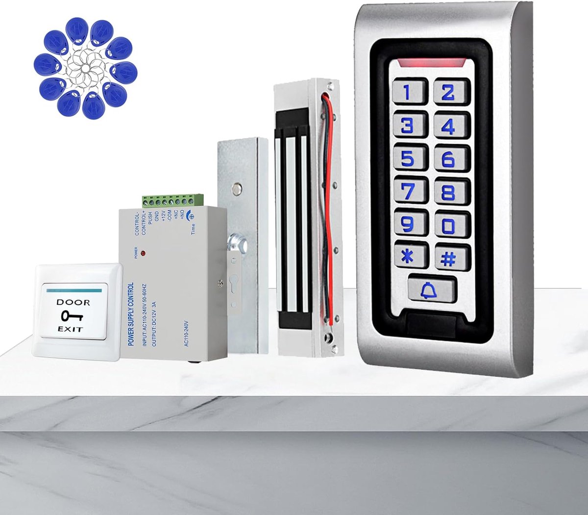 Toegangscontrolesysteem Kit - Deur Beveiliging - Veilige Toegang - Waterdicht IP68 - 21x15x11 cm - Zilver