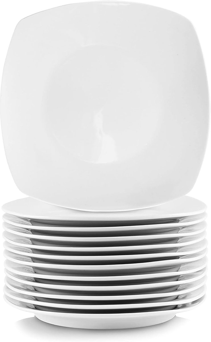 Porseleinen Servies Set - Dinerset Borden - Dagelijks Gebruik - Vaatwasser Magnetronbestendig - 12 Delig - Wit