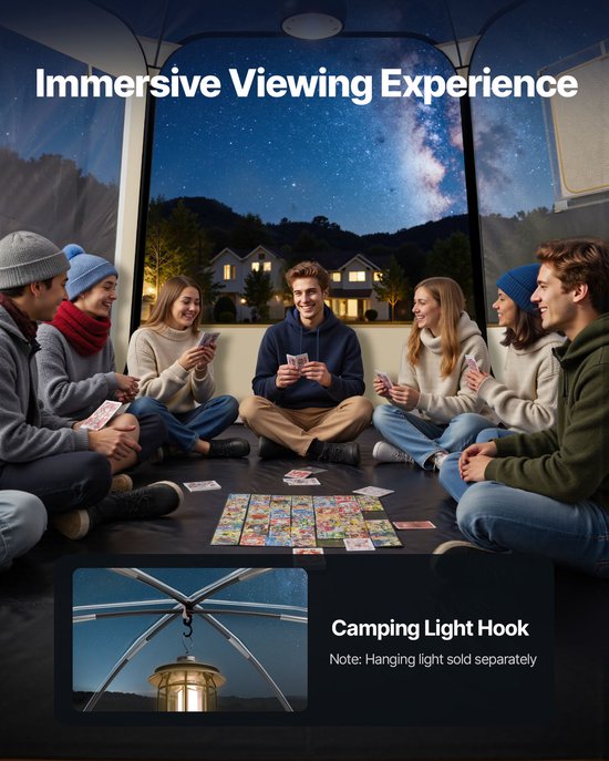 VEVOR Pop-Up Bubble Tent, 336x305x220 cm, Transparante Kampeertent, Tuinkoepel Iglo Tent met Ramen, 540° Panoramisch Uitzicht, voor 8-10 Personen, Terras, Achtertuin van Vevor — afbeelding 5