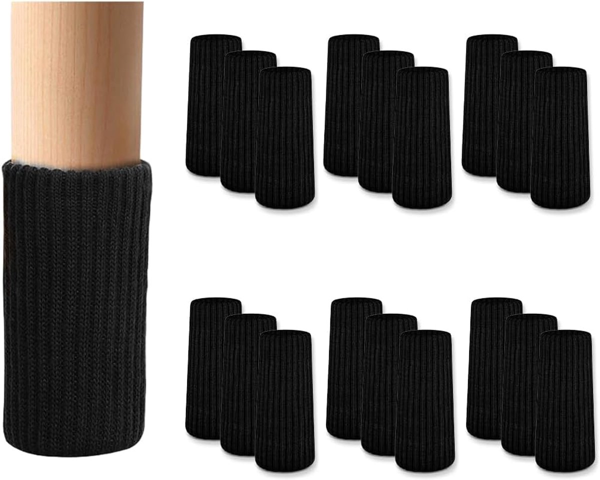 18-stoelpootbeschermers - stoelpootdoppen - Antislip - Beschermt vloeren - Polyester - Zwart