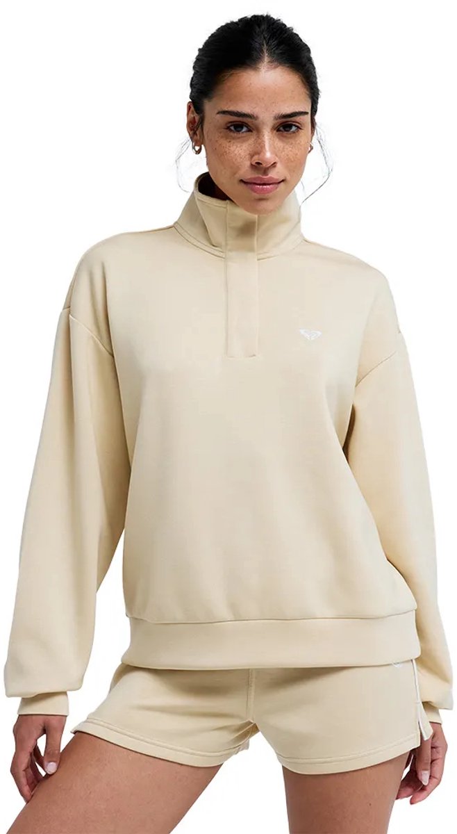 Roxy Rise & Vibe Sweet Sweatshirt Met Rits S Vrouw Pebble